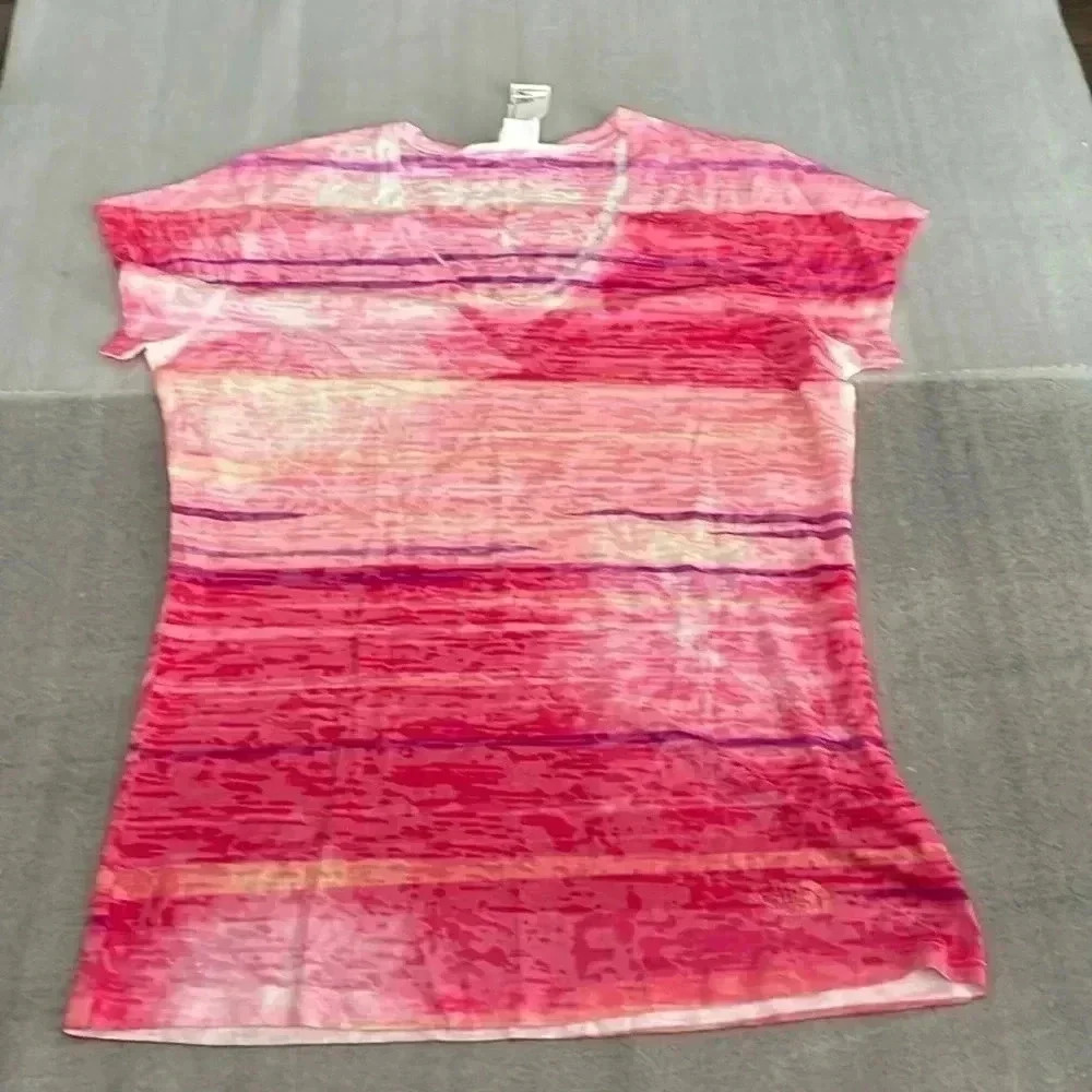 ❤️2/$35❤️[L]North Face Pink  Red Short Sleeve Scoop Neck Women Shirt